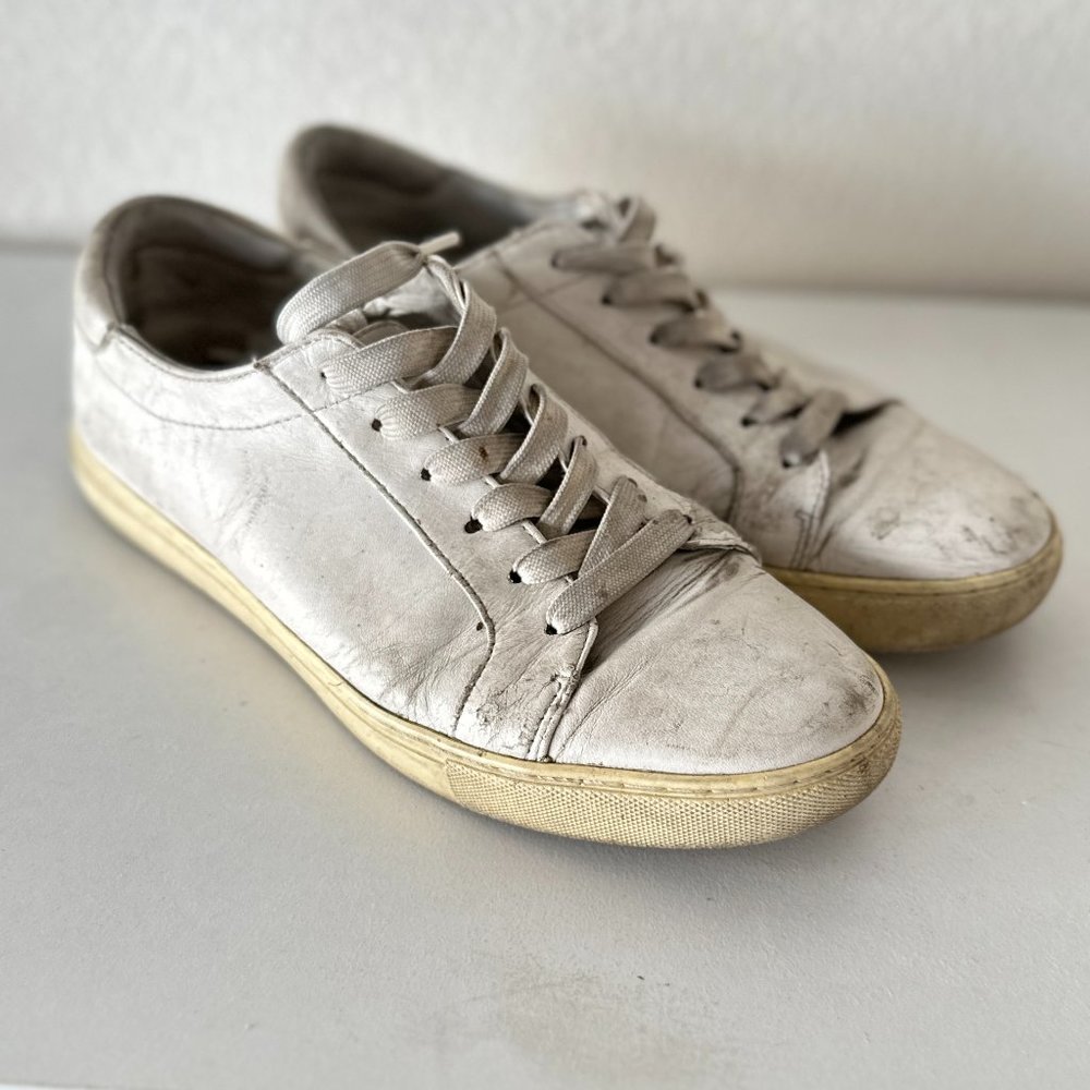 Kenneth Cole Women Kam Sneakers Leather Low Top Lace Up Shoes White Size 7